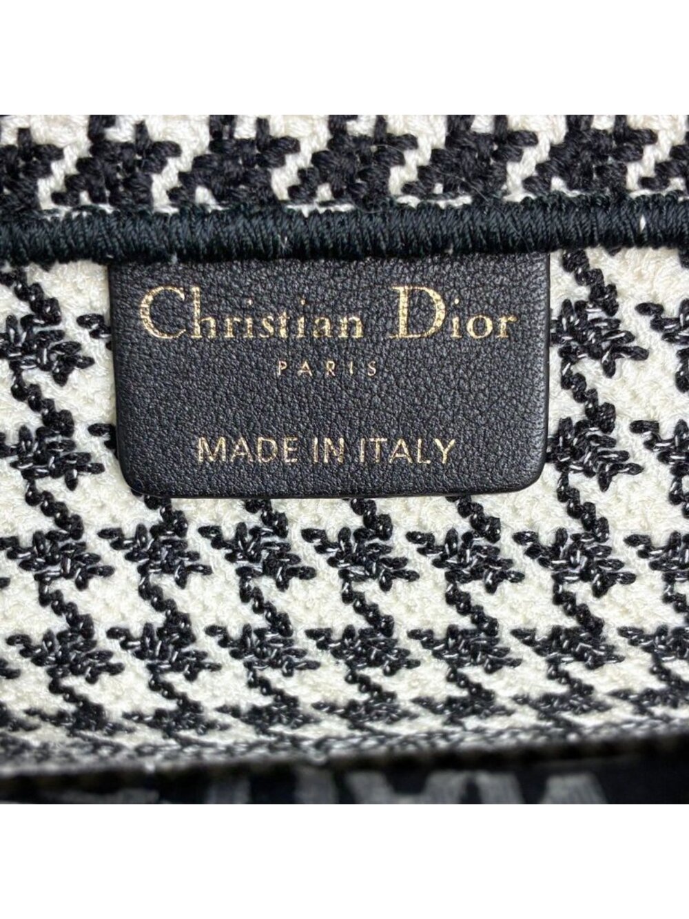 Dior Book Tote Houndstooth Black White - Picture 6 of 8